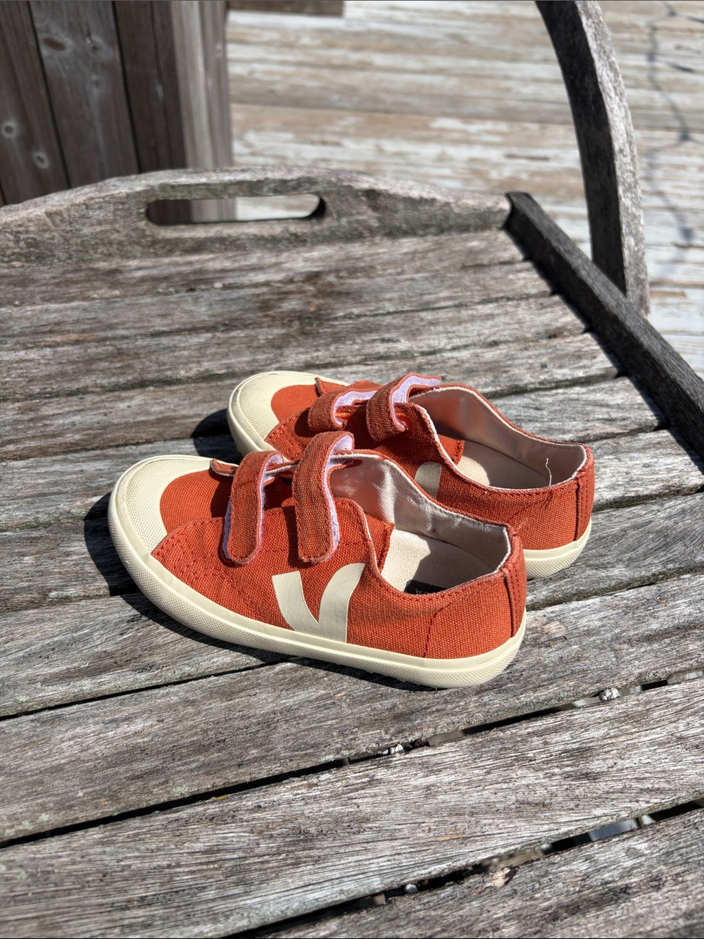Veja Canvas Sneakers with Easy Velcro Straps Size 9.5 kids
